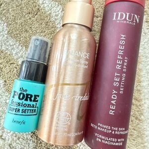 setting spray set (3) New! Idun minerals, Jane iredale,  benefit cosmetics